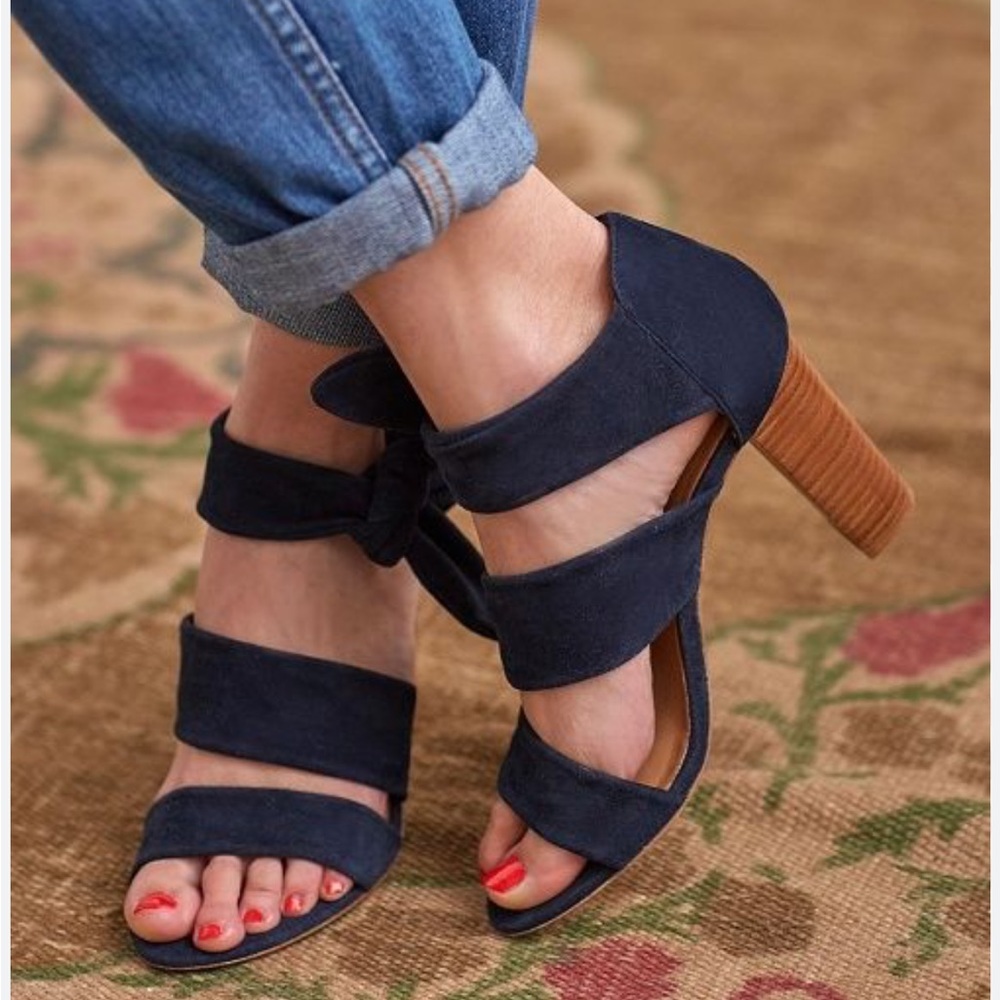 Sezane sandals high heels Etna in black leather and suede 37FR